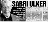 ÜLKER'İN KURUCUSU SABRİ ÜLKER ÖLDÜ