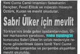 ÜLKER'İN KURUCUSU SABRİ ÜLKER ÖLDÜ