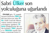 ÜLKER'İN KURUCUSU SABRİ ÜLKER ÖLDÜ