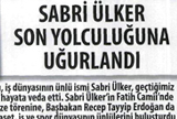 ÜLKER'İN KURUCUSU SABRİ ÜLKER ÖLDÜ