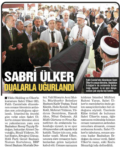 ÜLKER'İN KURUCUSU SABRİ ÜLKER ÖLDÜ